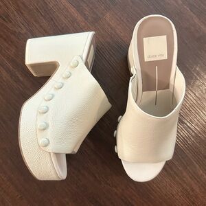 Dolce Vita Ivory Platform Mules
